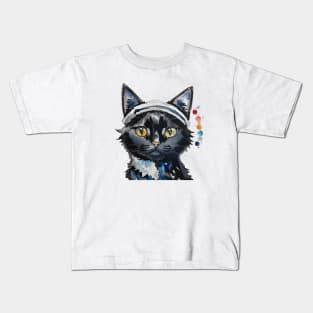 cat with headband Kids T-Shirt